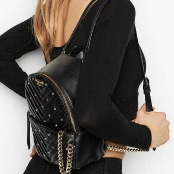 Victoria’s Secret Black City Gem Studded Backpack NWT main image 5